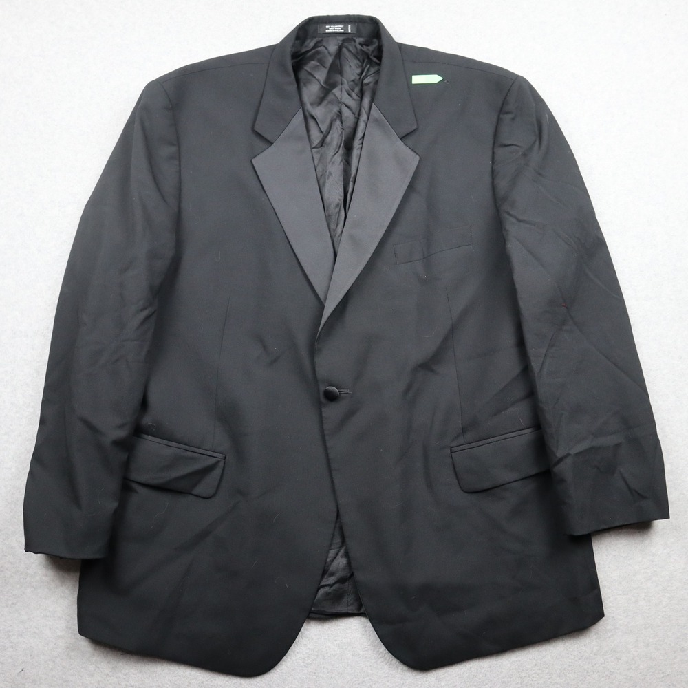 Alan Flusser Tuxedo Jacket Mens 48R Wool Black Peak Lapel Single Button Formal